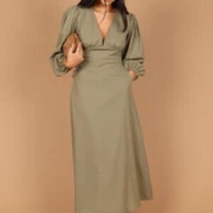Petal and Pup Puff Sleeve  Maxi Dress
